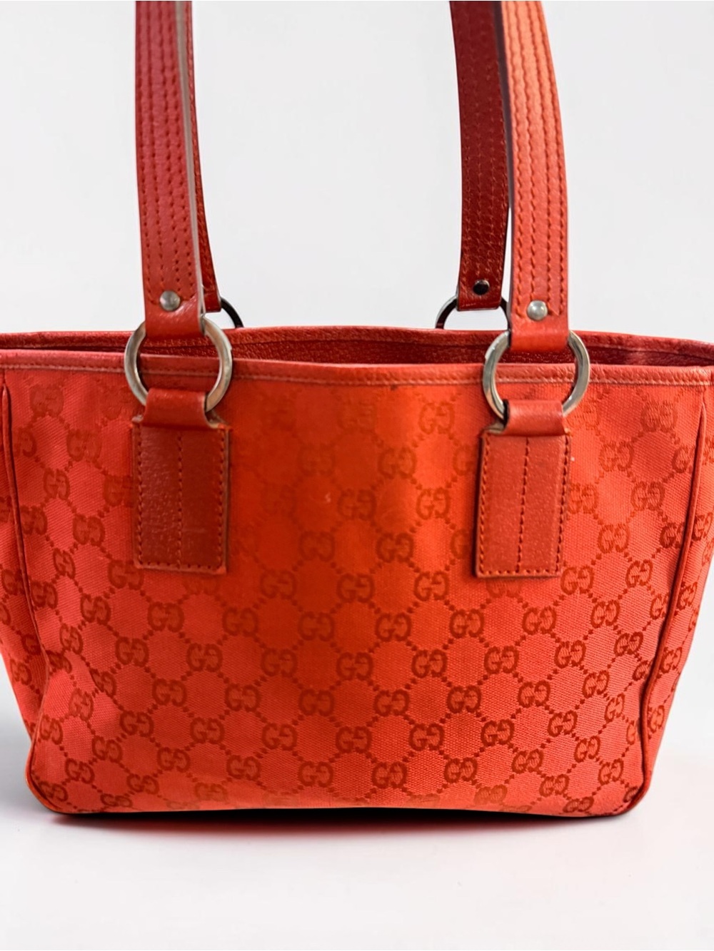 Gucci Red GG Monogram Canvas Shoulder Bag + Dust Bag & COA - PreLOVED